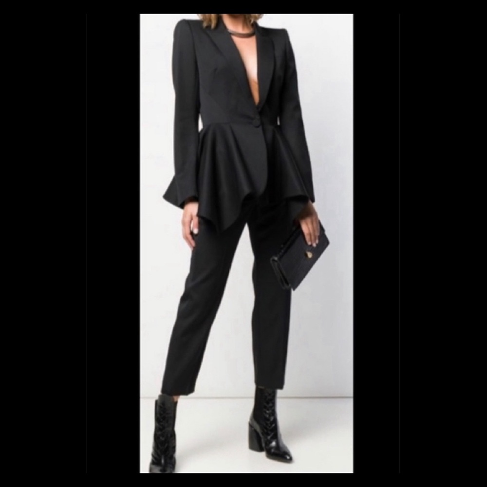Alexander McQueen Wool Charcoal Cropped Pants size 46IT NWT